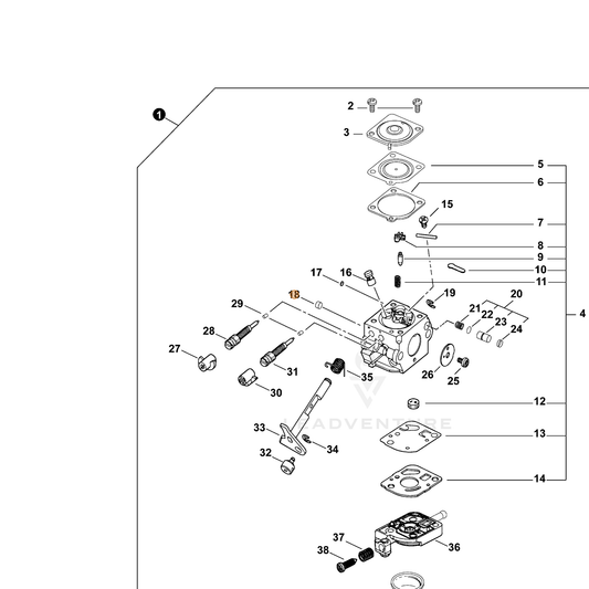 ECHO part 12537813310 — IPL diagram snippet (6x zoom, amber highlight)