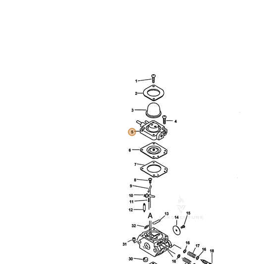 ECHO part 12538305360 — IPL diagram snippet (6x zoom, amber highlight)