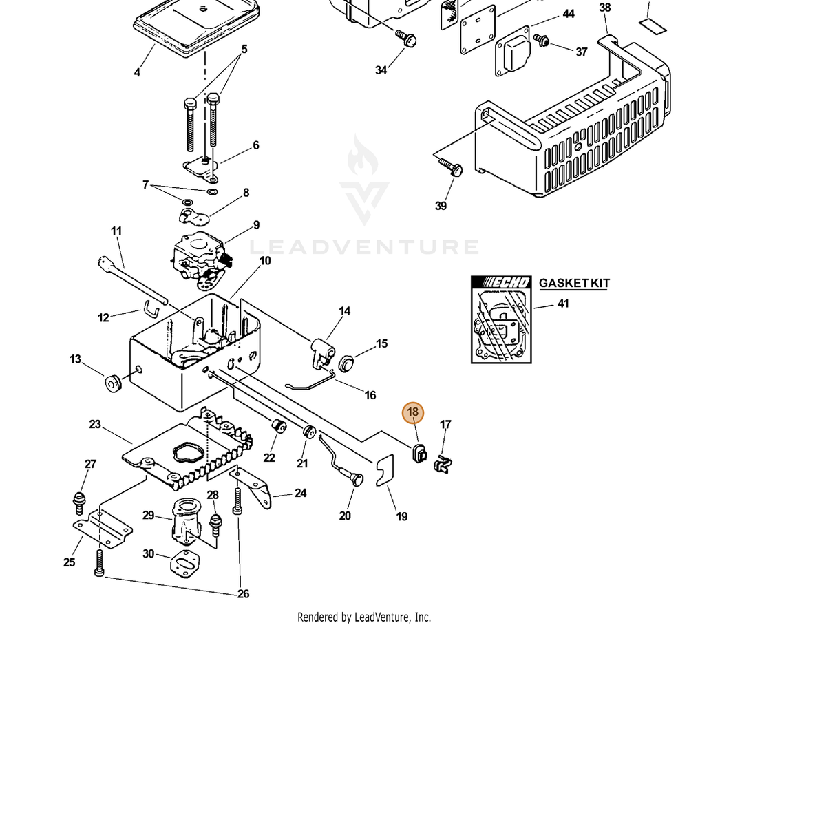 ECHO part 12901003660 — IPL diagram snippet (6x zoom, amber highlight)