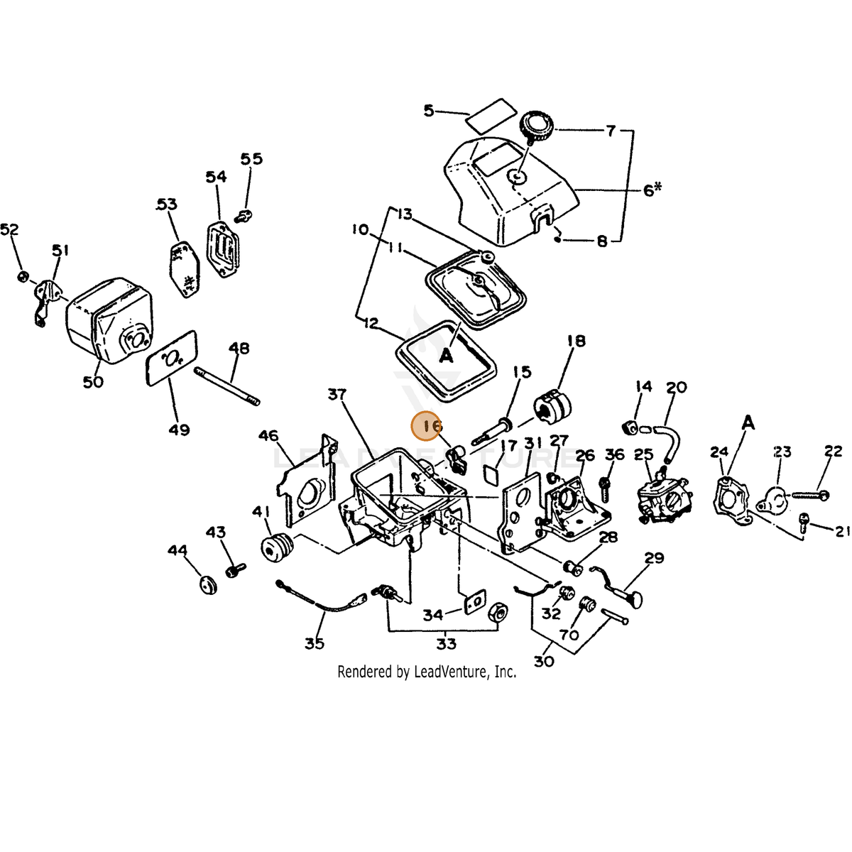 ECHO part 12901019830 — IPL diagram snippet (6x zoom, amber highlight)