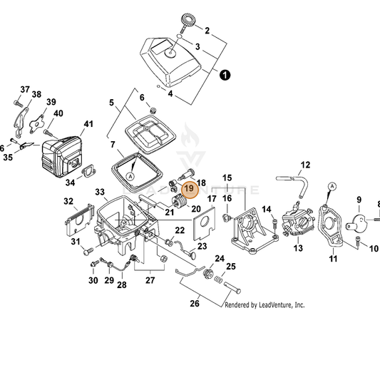 ECHO part 12901038830 — IPL diagram snippet (6x zoom, amber highlight)