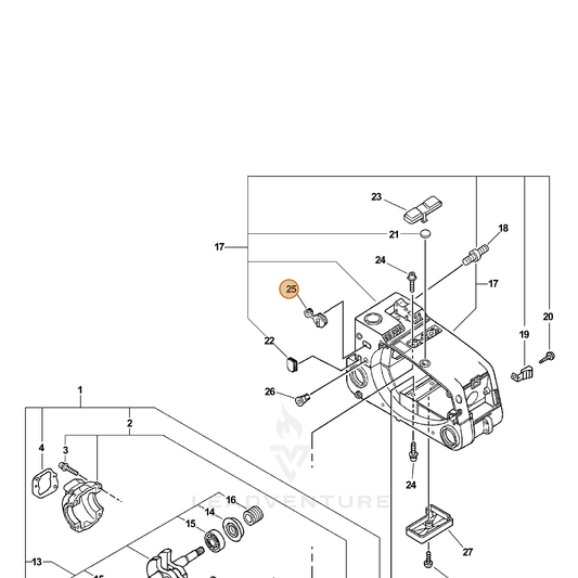 ECHO part 12901039131 — IPL diagram snippet (6x zoom, amber highlight)