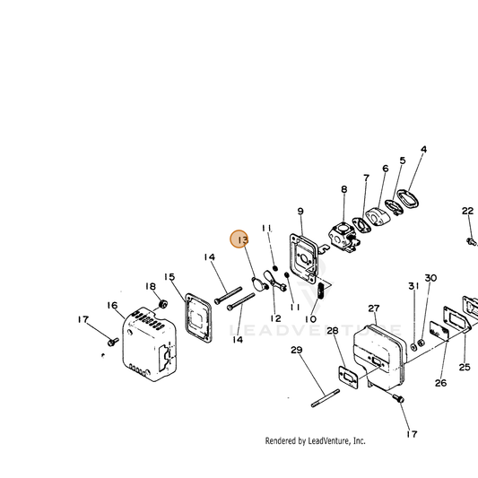 ECHO part 12901104630 — IPL diagram snippet (6x zoom, amber highlight)