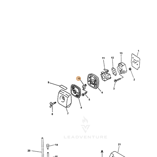 ECHO part 12901106361 — IPL diagram snippet (6x zoom, amber highlight)