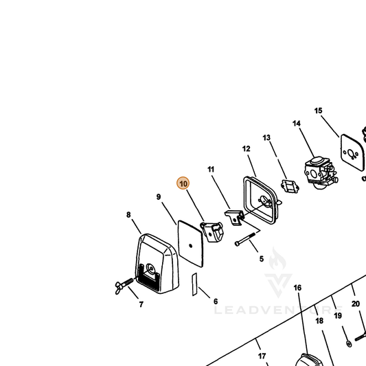 ECHO part 12901109560 — IPL diagram snippet (6x zoom, amber highlight)