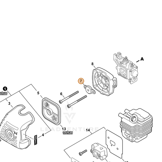 ECHO part 12901152730 — IPL diagram snippet (6x zoom, amber highlight)