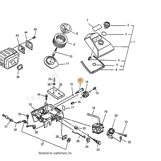 ECHO part 12901307061 — IPL diagram snippet (6x zoom, amber highlight)