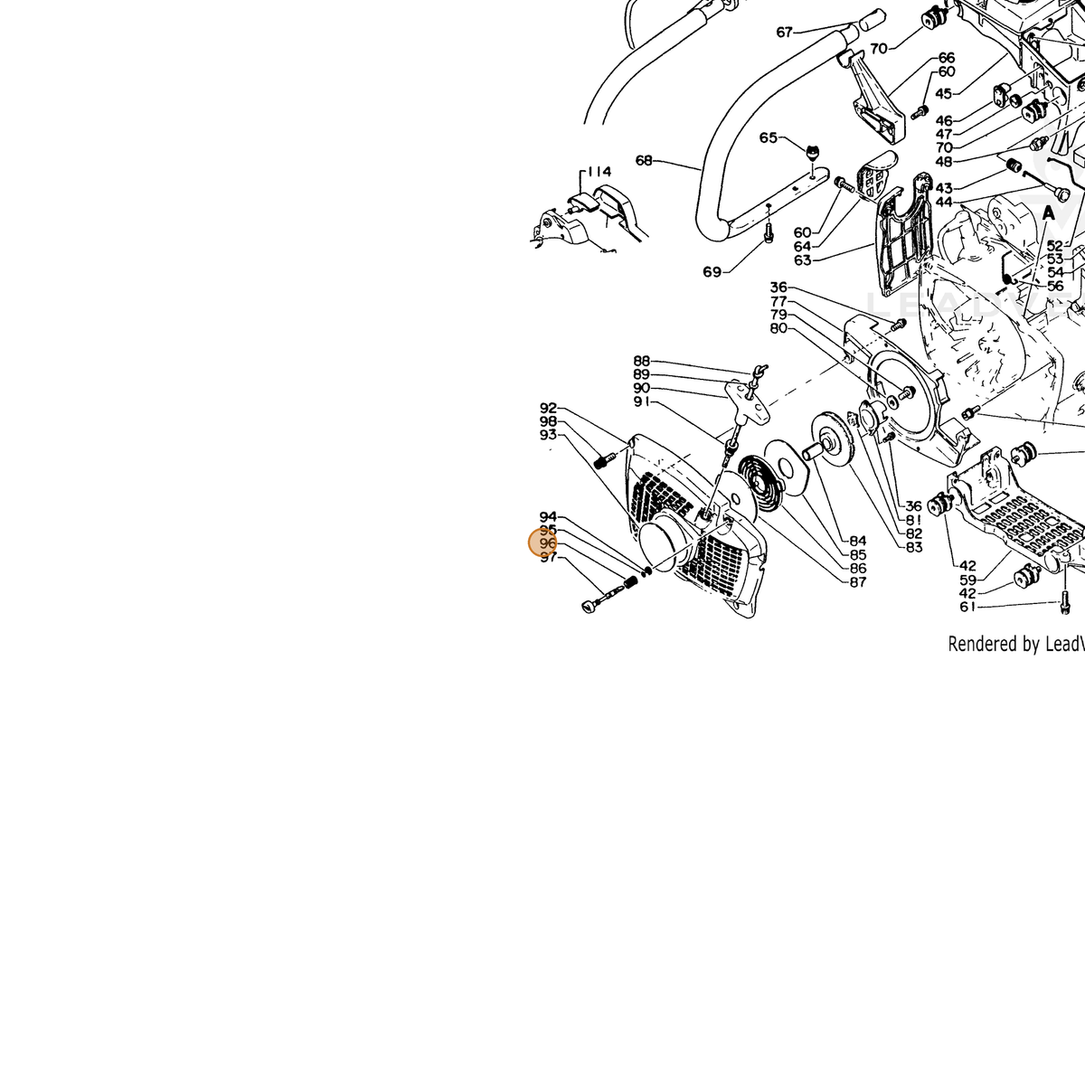 ECHO part 12902016130 — IPL diagram snippet (6x zoom, amber highlight)
