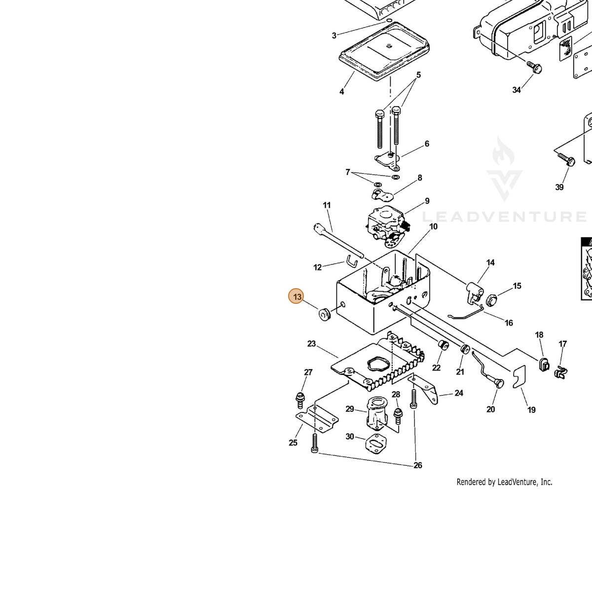 ECHO part 12902311130 — IPL diagram snippet (6x zoom, amber highlight)