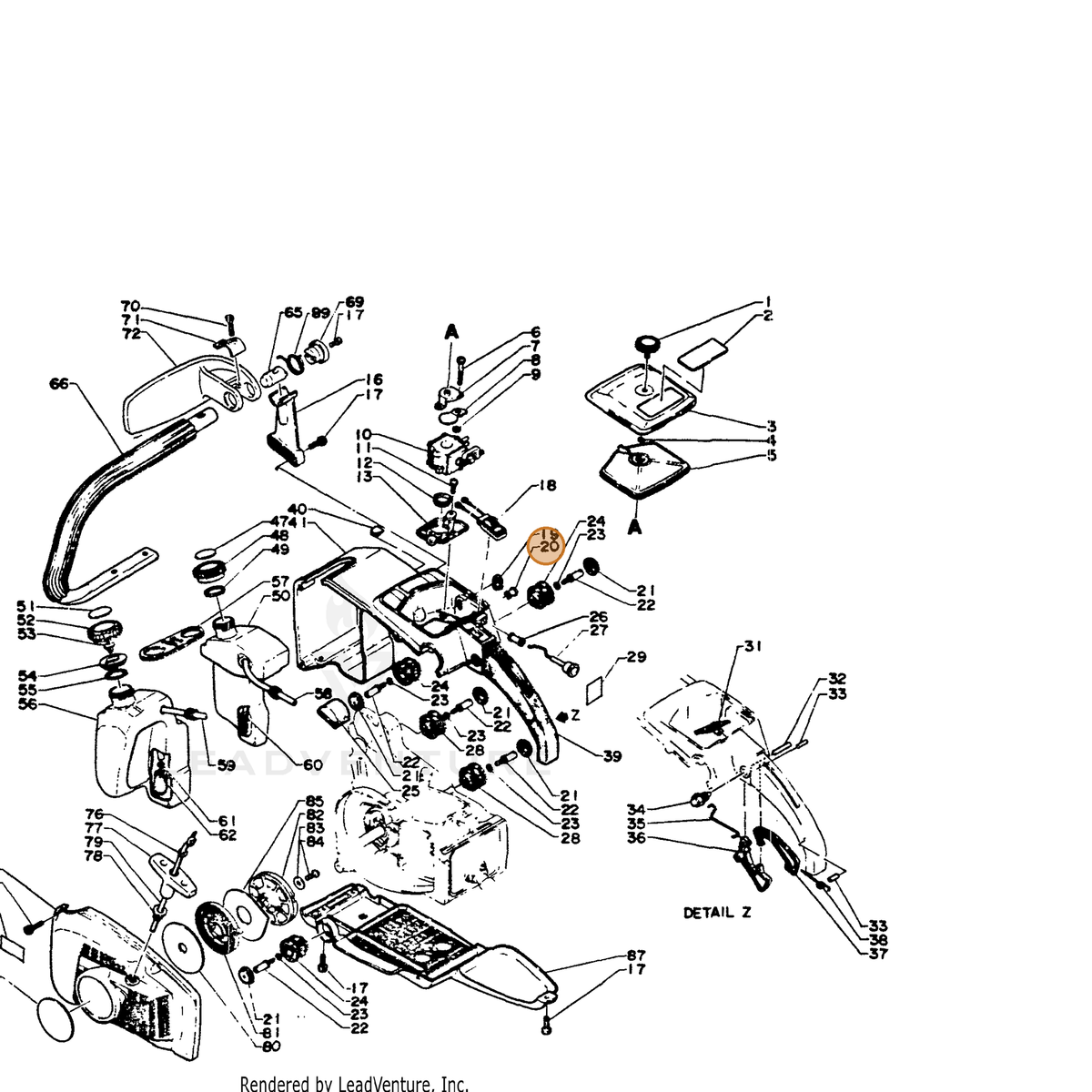 ECHO part 12902314530 — IPL diagram snippet (6x zoom, amber highlight)