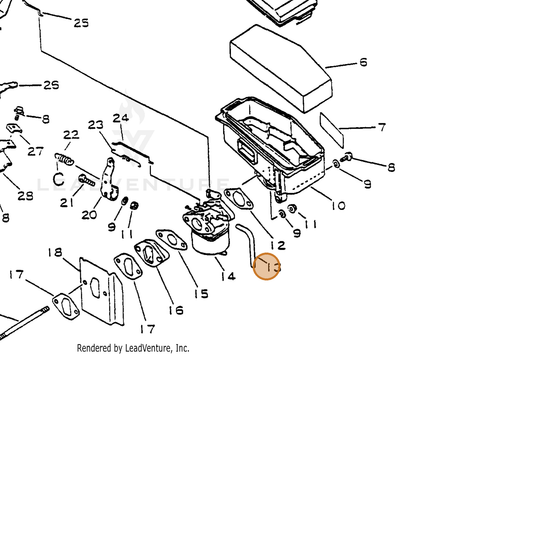 ECHO part 12902811620 — IPL diagram snippet (6x zoom, amber highlight)