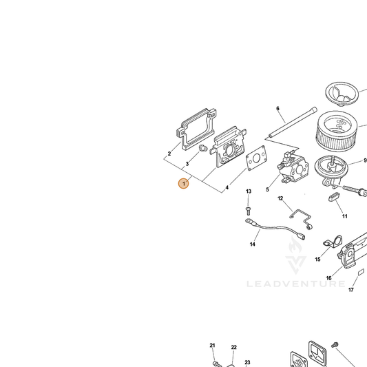 ECHO part 13000038331 — IPL diagram snippet (6x zoom, amber highlight)