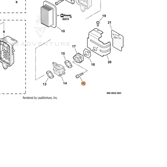 ECHO part 13000708261 — IPL diagram snippet (6x zoom, amber highlight)