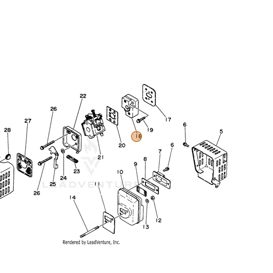 ECHO part 13000709220 — IPL diagram snippet (6x zoom, amber highlight)