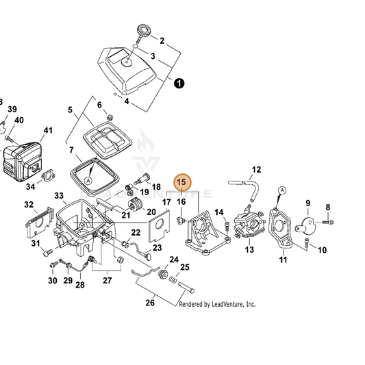 ECHO part 13000730832 — IPL diagram snippet (6x zoom, amber highlight)