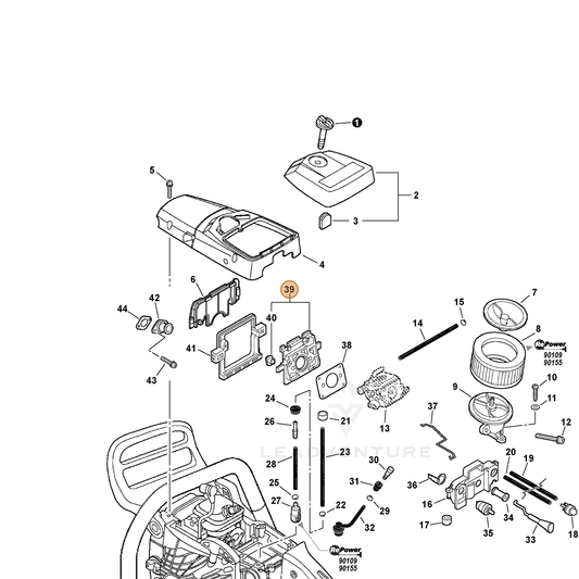 ECHO part 13000739932 — IPL diagram snippet (6x zoom, amber highlight)