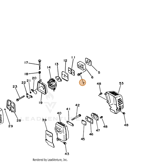 ECHO part 13000741030 — IPL diagram snippet (6x zoom, amber highlight)
