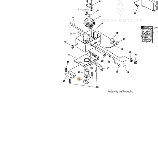 ECHO part 13001003361 — IPL diagram snippet (6x zoom, amber highlight)