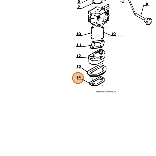 ECHO part 13001003932 — IPL diagram snippet (6x zoom, amber highlight)