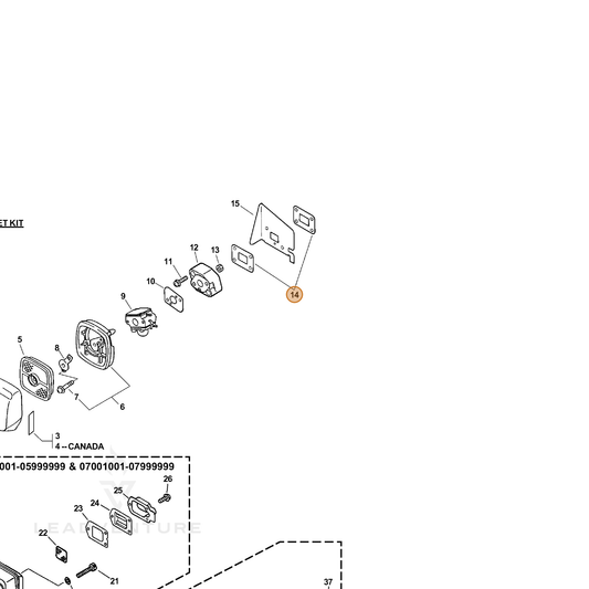 ECHO part 13001009561 — IPL diagram snippet (6x zoom, amber highlight)