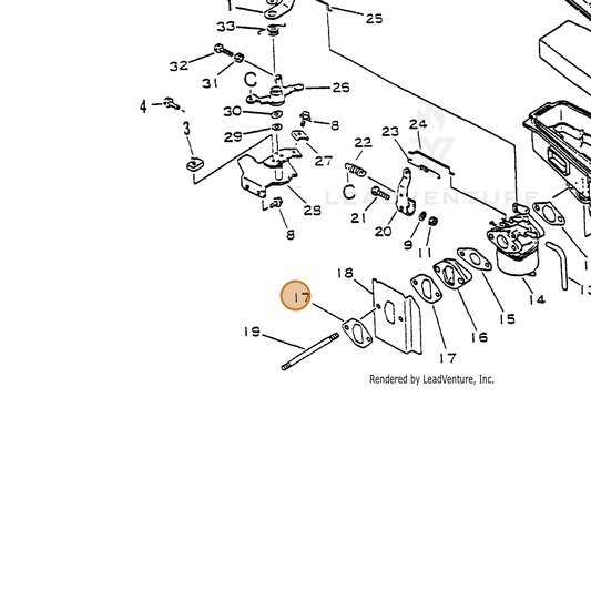 ECHO part 13001011621 — IPL diagram snippet (6x zoom, amber highlight)