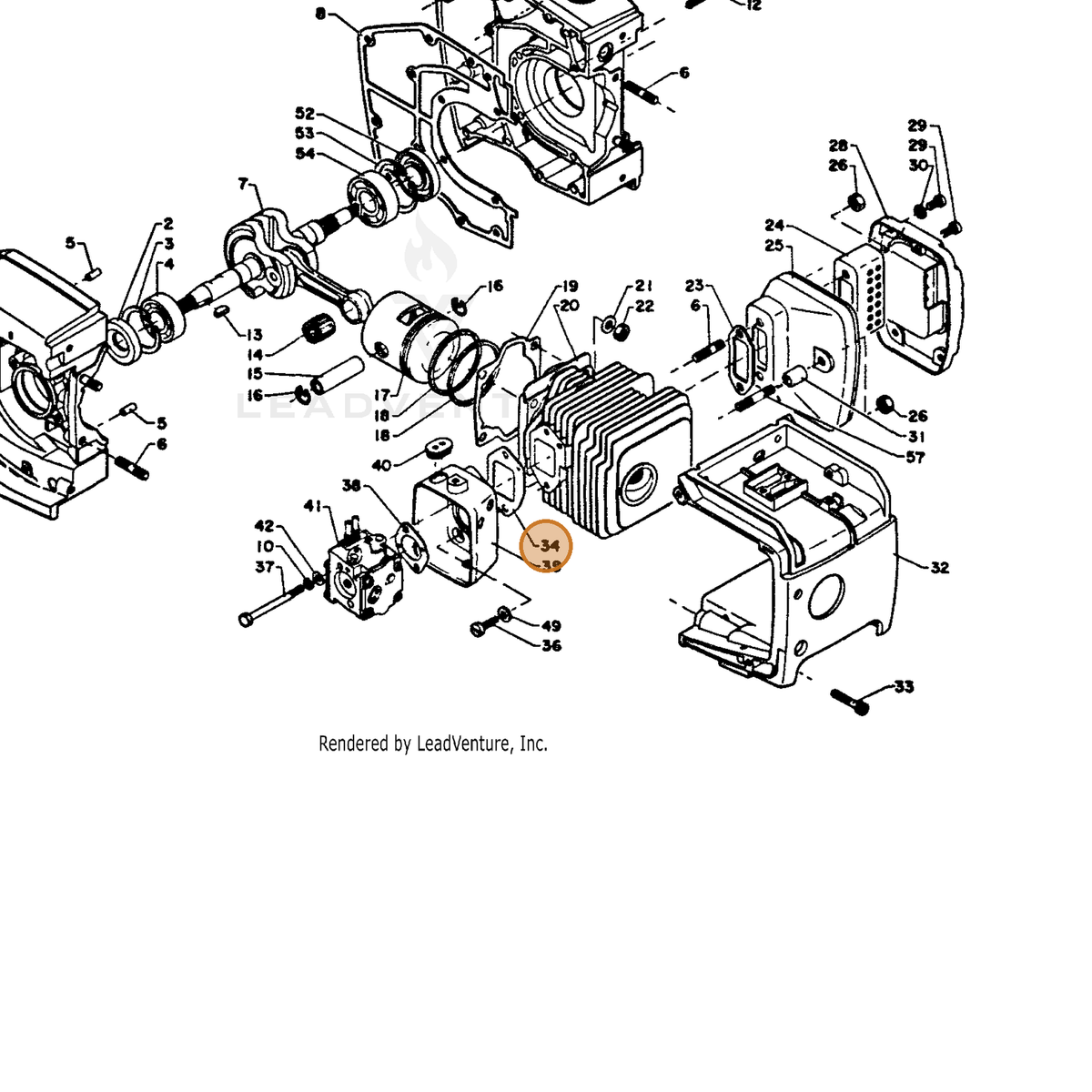 ECHO part 13001012430 — IPL diagram snippet (6x zoom, amber highlight)