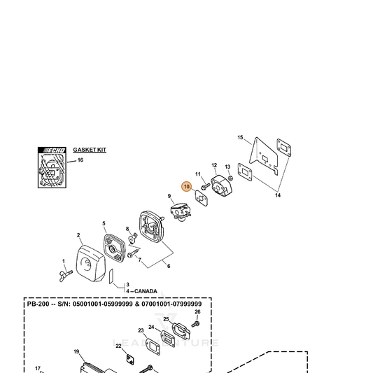 ECHO part 13001020560 — IPL diagram snippet (6x zoom, amber highlight)