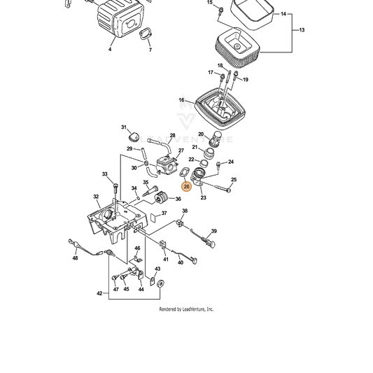 ECHO part 13001020760 — IPL diagram snippet (6x zoom, amber highlight)