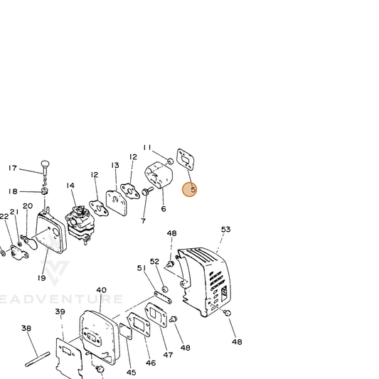 Echo part 13001028231 — IPL diagram snippet (6x zoom, amber highlight)