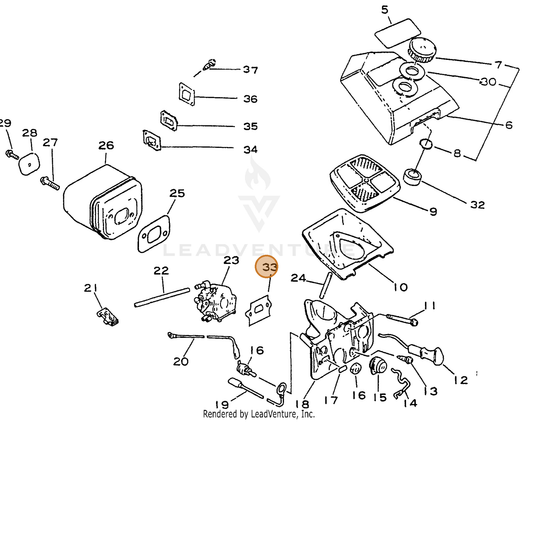 ECHO part 13001035430 — IPL diagram snippet (6x zoom, amber highlight)