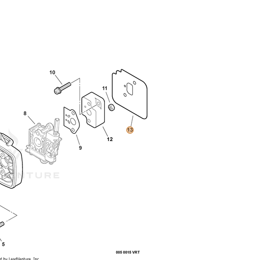 ECHO part 13001042032 — IPL diagram snippet (6x zoom, amber highlight)
