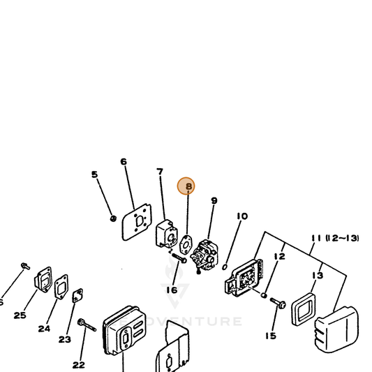 ECHO part 13001044431 — IPL diagram snippet (6x zoom, amber highlight)