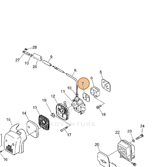 ECHO part 13001052830 — IPL diagram snippet (6x zoom, amber highlight)