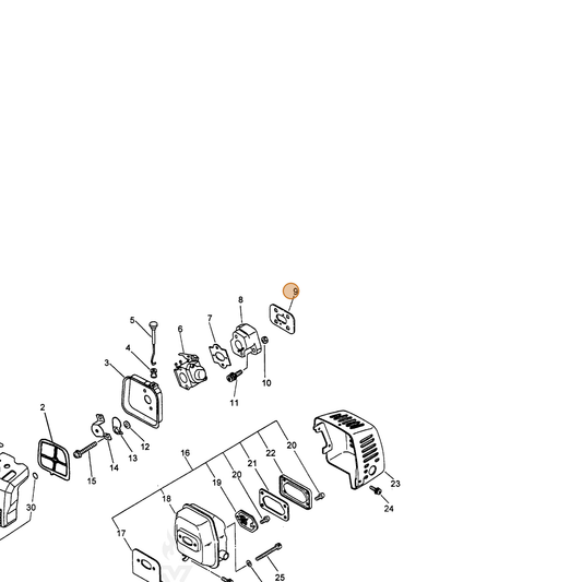 ECHO part 13001055730 — IPL diagram snippet (6x zoom, amber highlight)