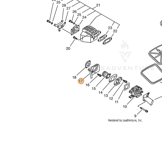 ECHO part 13001116430 — IPL diagram snippet (6x zoom, amber highlight)