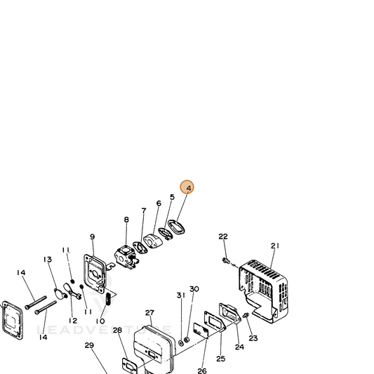 ECHO part 13001224830 — IPL diagram snippet (6x zoom, amber highlight)