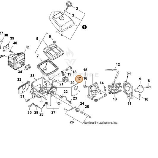 ECHO part 13001230831 — IPL diagram snippet (6x zoom, amber highlight)