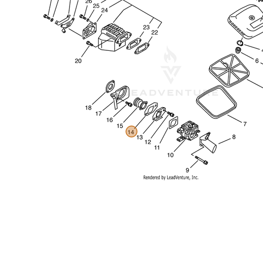 ECHO part 13001232930 — IPL diagram snippet (6x zoom, amber highlight)
