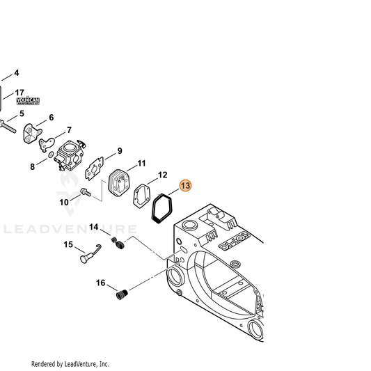 ECHO part 13001239132 — IPL diagram snippet (6x zoom, amber highlight)