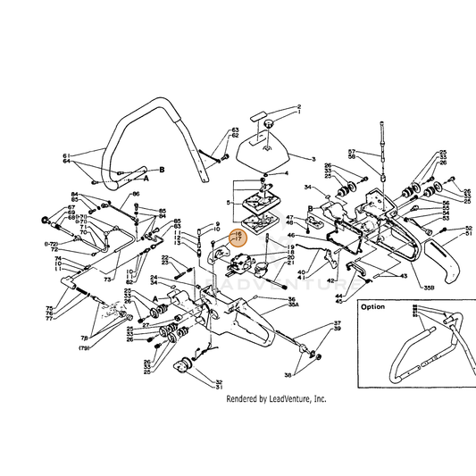 ECHO part 13001314731 — IPL diagram snippet (6x zoom, amber highlight)