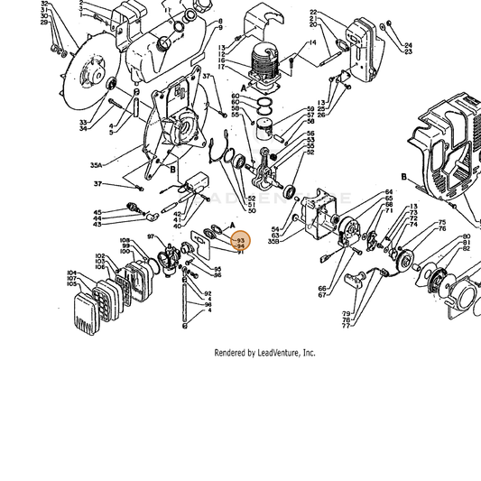 ECHO part 13001601110 — IPL diagram snippet (6x zoom, amber highlight)
