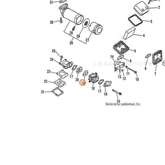 ECHO part 13001610461 — IPL diagram snippet (6x zoom, amber highlight)