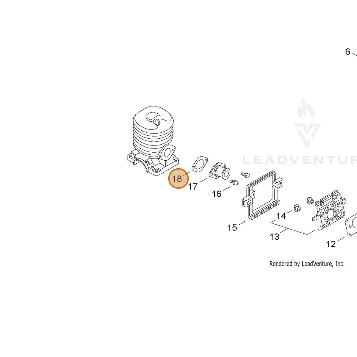 ECHO part 13001639930 — IPL diagram snippet (6x zoom, amber highlight)