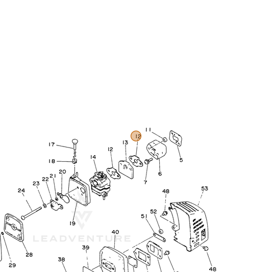 ECHO part 13001640631 — IPL diagram snippet (6x zoom, amber highlight)