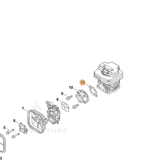 ECHO part 13001642231 — IPL diagram snippet (6x zoom, amber highlight)
