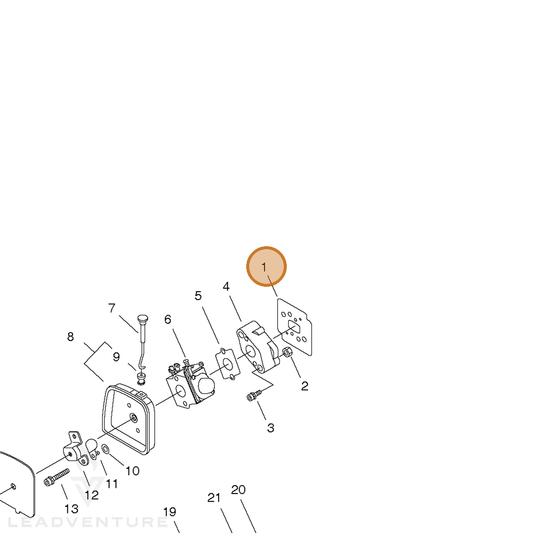 ECHO part 13001655430 — IPL diagram snippet (6x zoom, amber highlight)