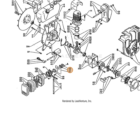 ECHO part 13001701110 — IPL diagram snippet (6x zoom, amber highlight)