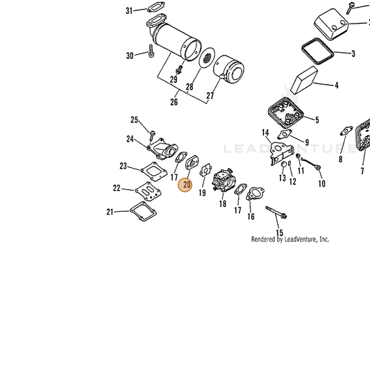 ECHO part 13001710460 — IPL diagram snippet (6x zoom, amber highlight)