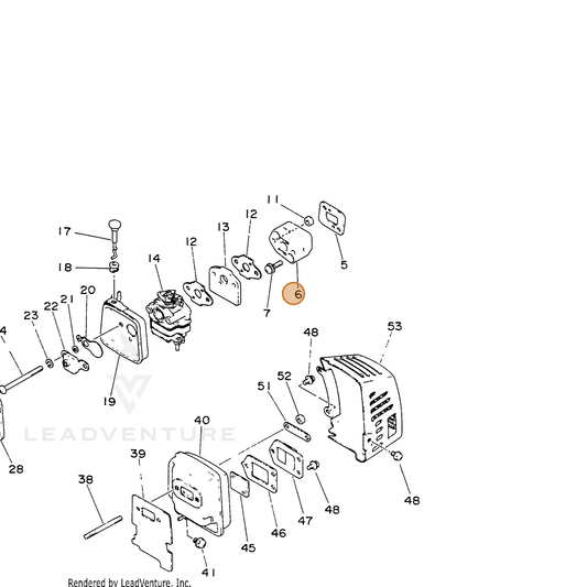 ECHO part 13001740630 — IPL diagram snippet (6x zoom, amber highlight)
