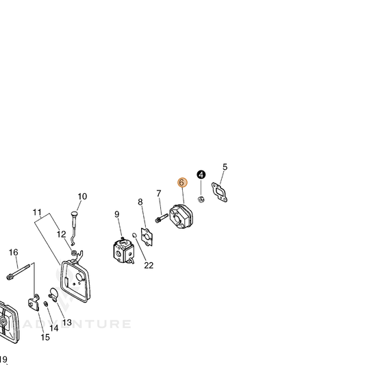 ECHO part 13001743130 — IPL diagram snippet (6x zoom, amber highlight)